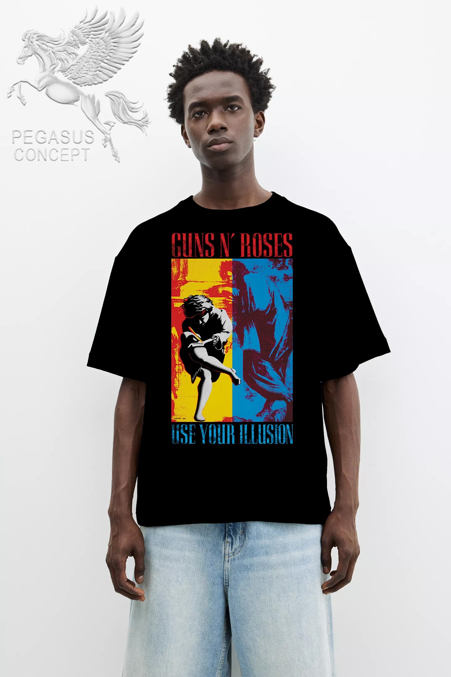 Μπλούζα μακό Premium ποιότητας σε χρώμα μαύρο με τύπωμα Guns N'Roses