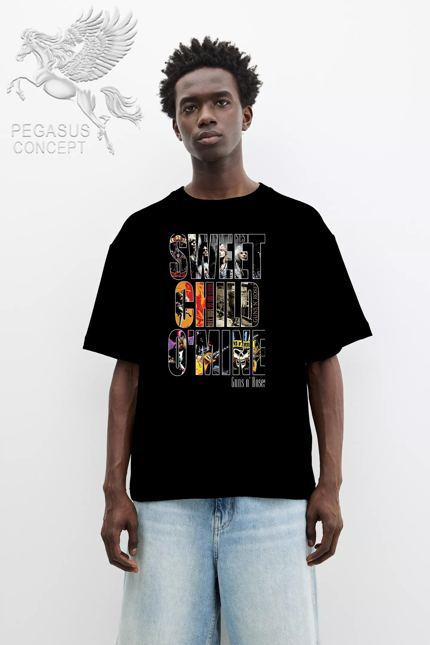 Μπλούζα μακό Premium ποιότητας σε χρώμα μαύρο με τύπωμα Guns N'Roses Sweet Child of Mine