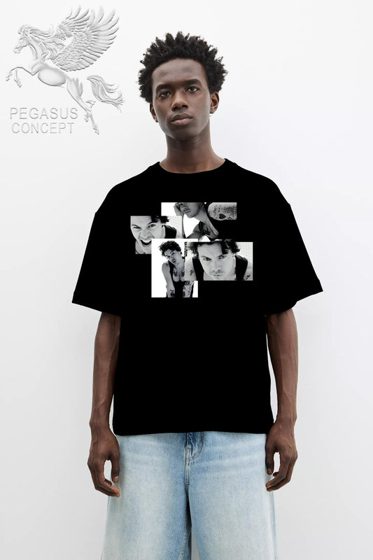 Μπλούζα μακό Premium ποιότητας σε χρώμα μαύρο με τύπωμα Harry Styles