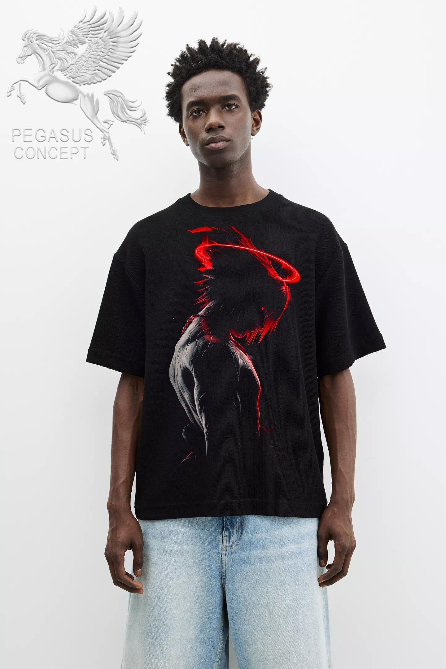 Μπλούζα μακό Premium ποιότητας σε χρώμα μαύρο με τύπωμα Άνιμε