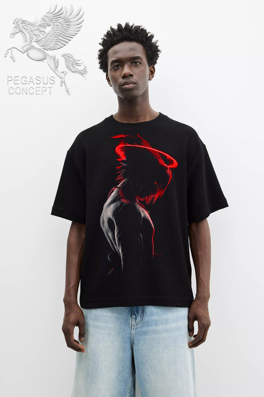 Μπλούζα μακό Premium ποιότητας σε χρώμα μαύρο με τύπωμα Άνιμε