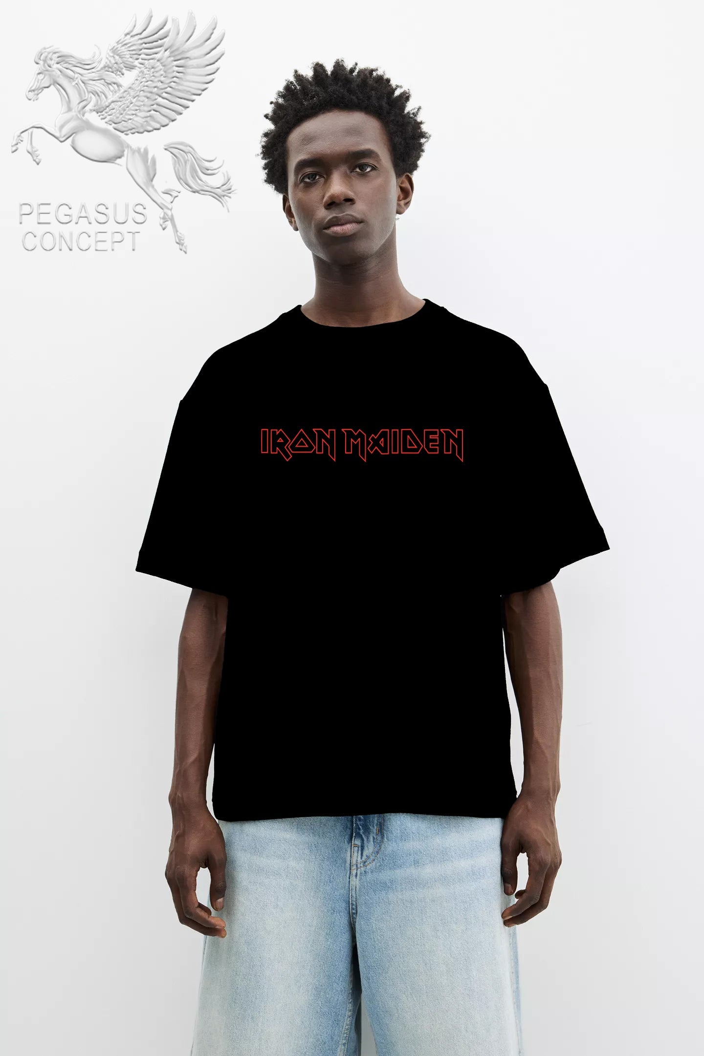 Μπλούζα μακό Premium ποιότητας σε χρώμα μαύρο με τύπωμα Maiden