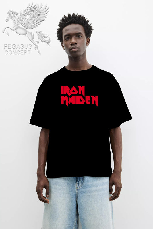 Μπλούζα μακό Premium ποιότητας σε χρώμα μαύρο με τύπωμα Maiden