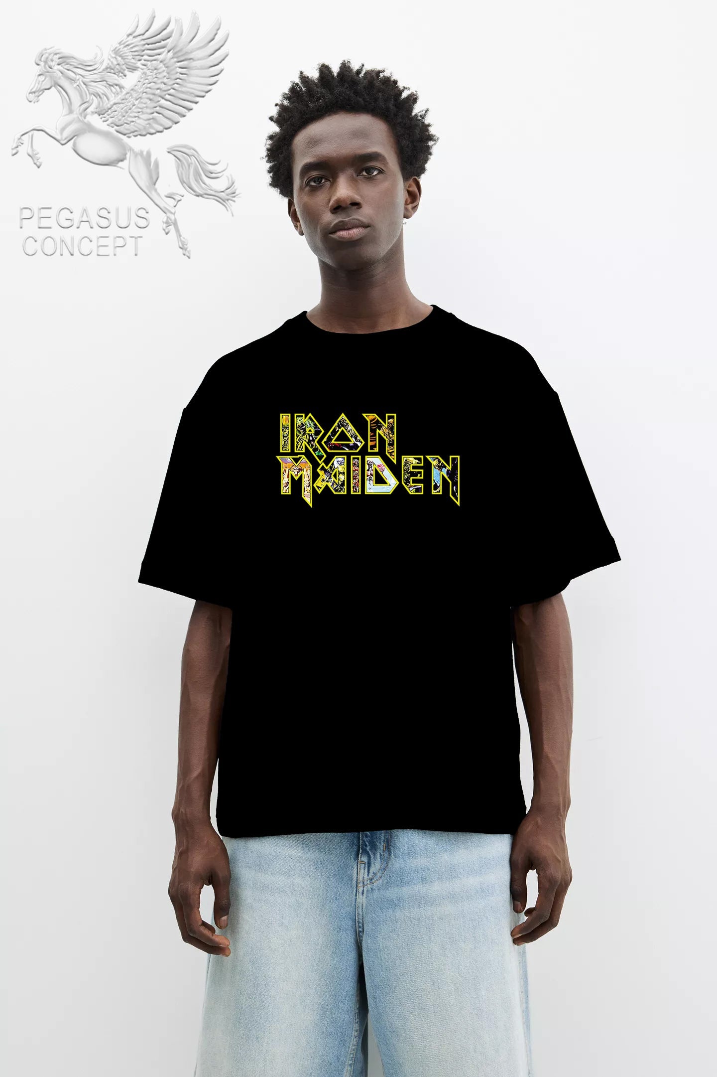 Μπλούζα μακό Premium ποιότητας σε χρώμα μαύρο με τύπωμα Maiden