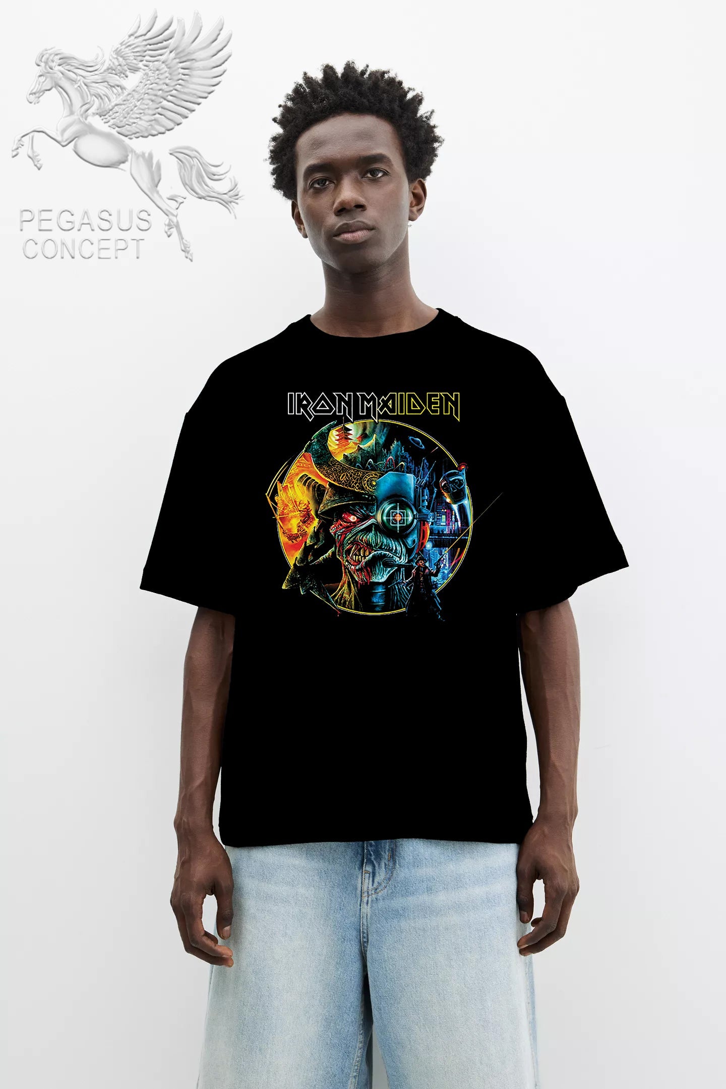 Μπλούζα μακό Premium ποιότητας σε χρώμα μαύρο με τύπωμα Maiden