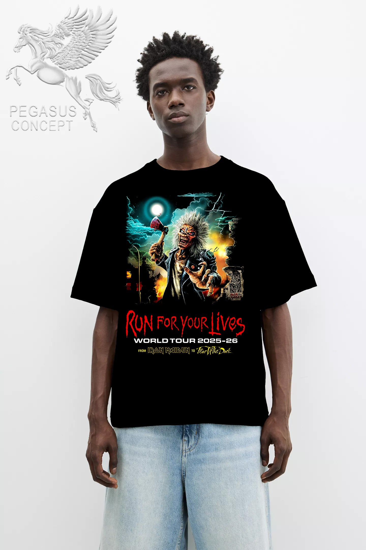 Μπλούζα μακό Premium ποιότητας σε χρώμα μαύρο με τύπωμα Maiden