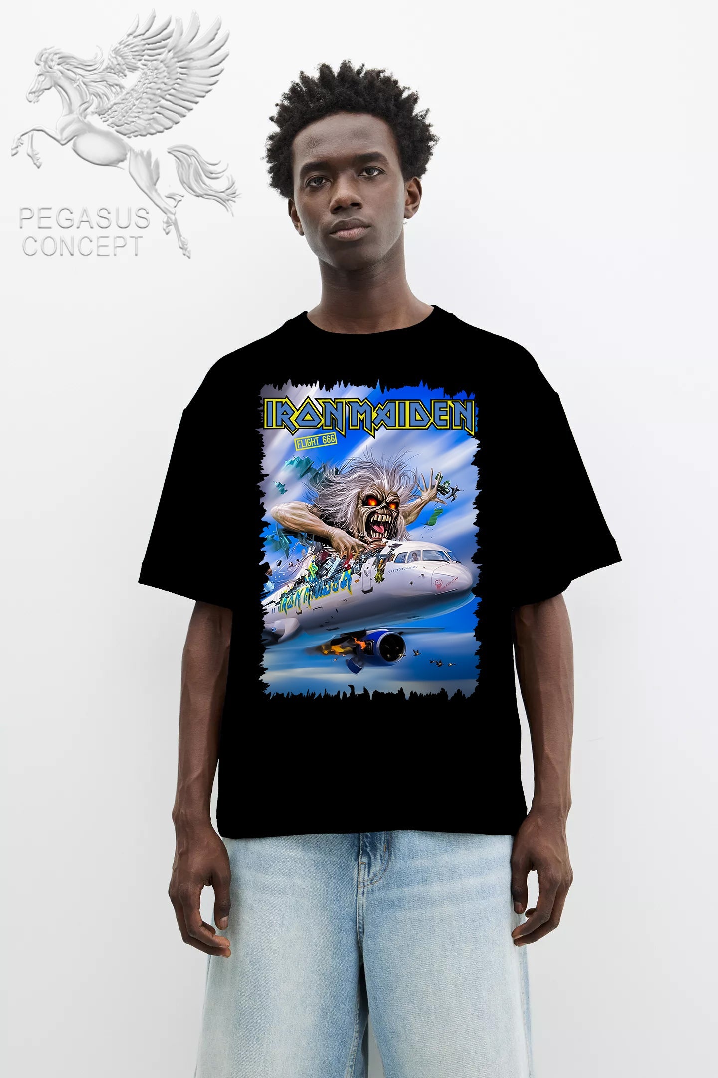 Μπλούζα μακό Premium ποιότητας σε χρώμα μαύρο με τύπωμα Maiden