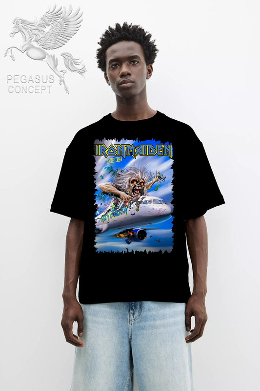 Μπλούζα μακό Premium ποιότητας σε χρώμα μαύρο με τύπωμα Maiden