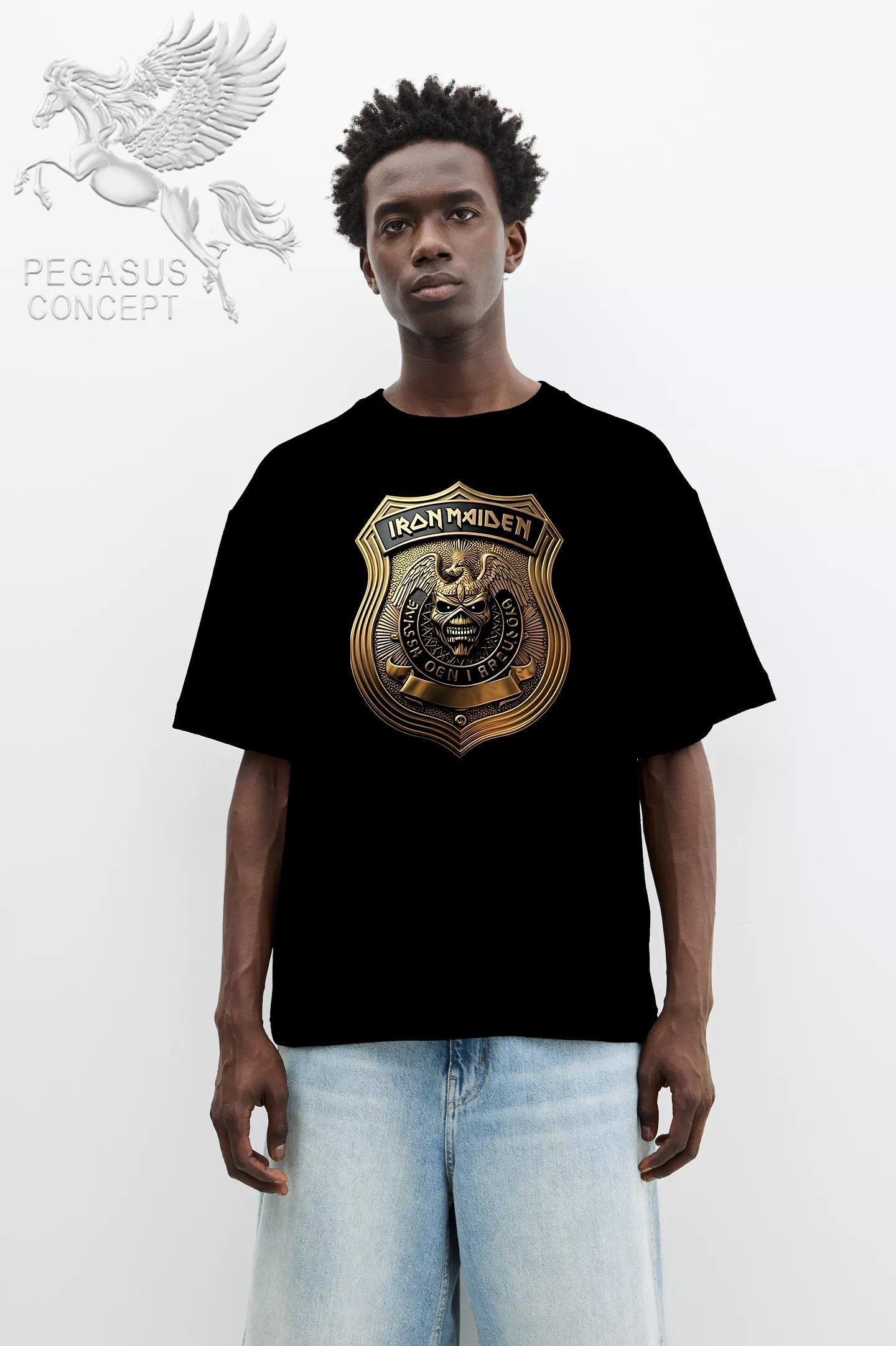 Μπλούζα μακό Premium ποιότητας σε χρώμα μαύρο με τύπωμα Maiden