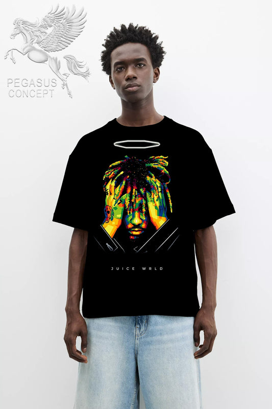 Μπλούζα μακό Premium ποιότητας σε χρώμα μαύρο με τύπωμα Juice Wrld