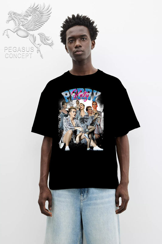 Μπλούζα μακό Premium ποιότητας σε χρώμα μαύρο με τύπωμα Katy Perry