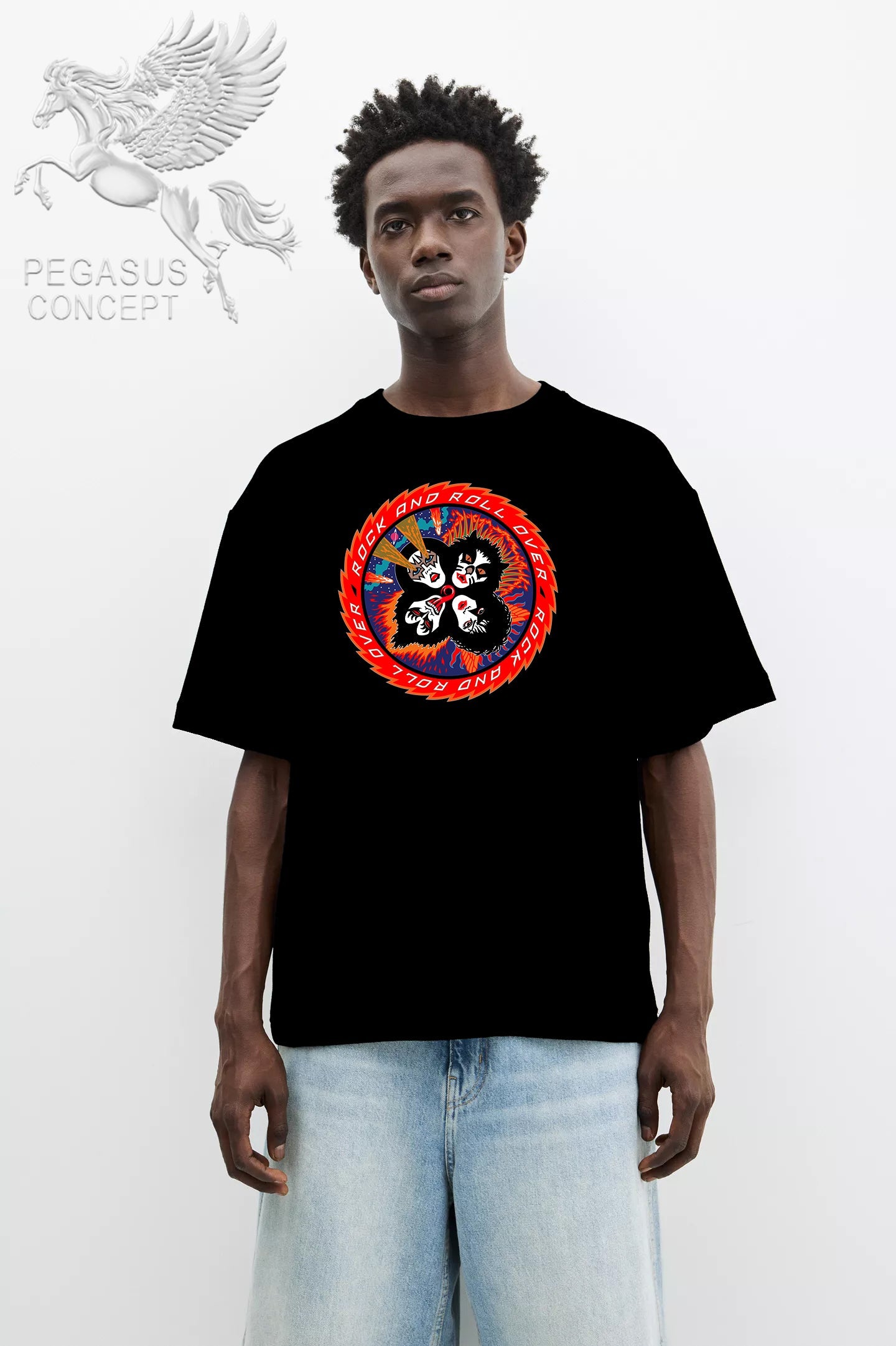 Μπλούζα μακό Premium ποιότητας σε χρώμα μαύρο με τύπωμα Kiss