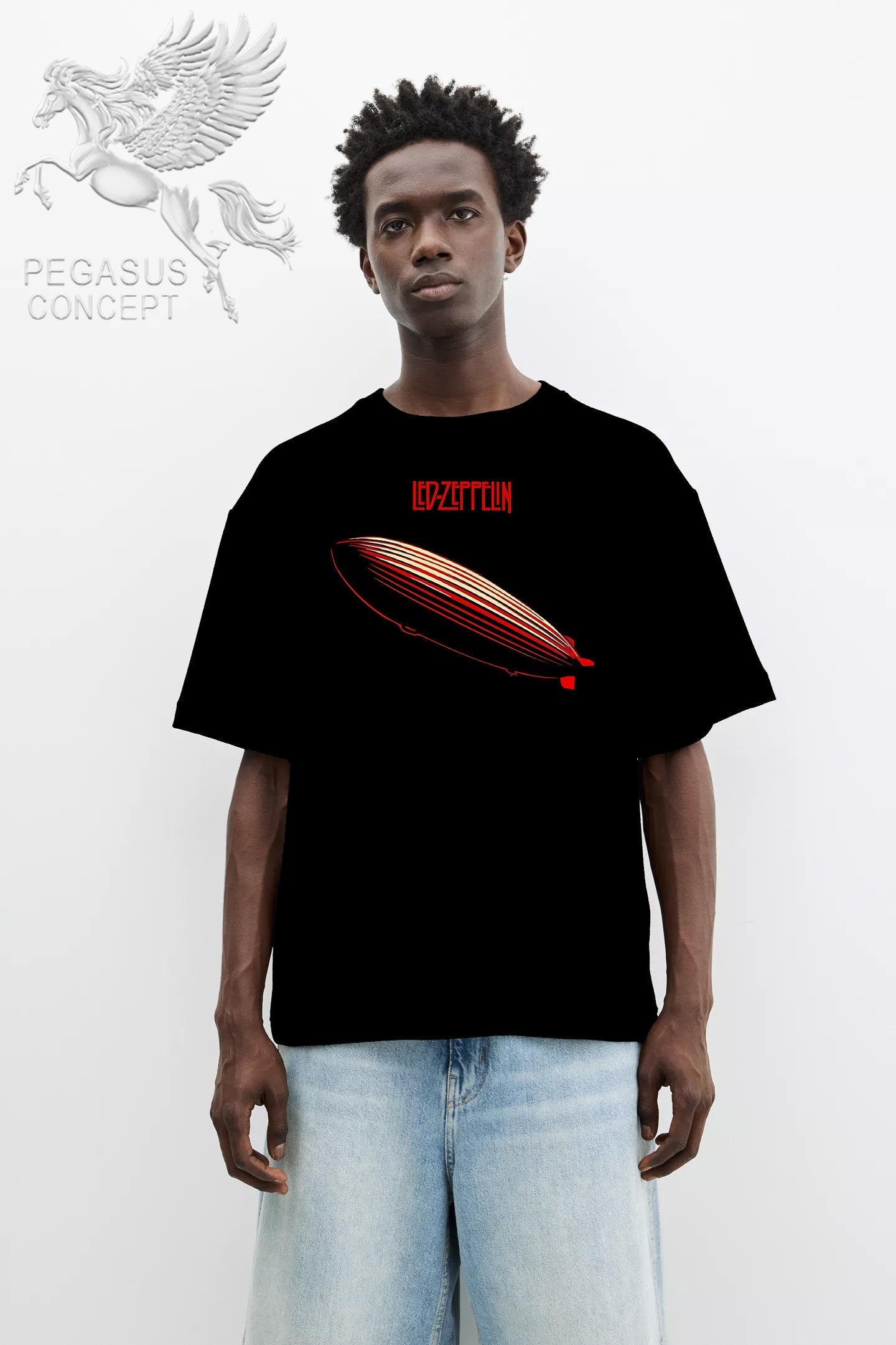 Μπλούζα μακό Premium ποιότητας σε χρώμα μαύρο με τύπωμα Led Zeppelin