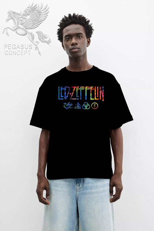 Μπλούζα μακό Premium ποιότητας σε χρώμα μαύρο με τύπωμα Led Zeppelin