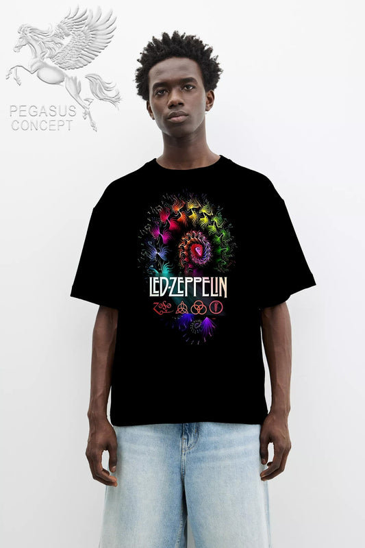 Μπλούζα μακό Premium ποιότητας σε χρώμα μαύρο με τύπωμα Led Zeppelin