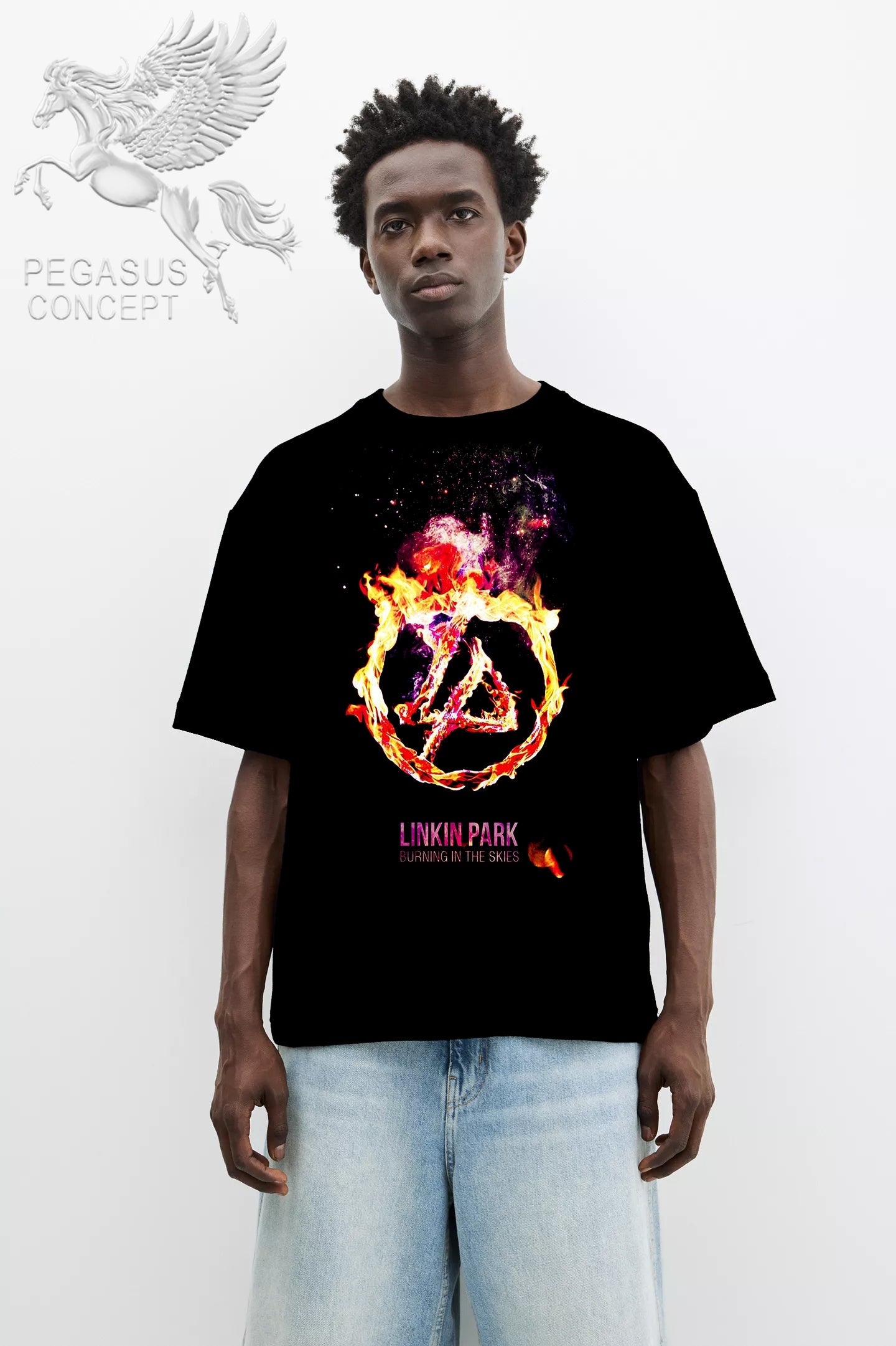 Μπλούζα μακό Premium ποιότητας σε χρώμα μαύρο με τύπωμα Linkin Park