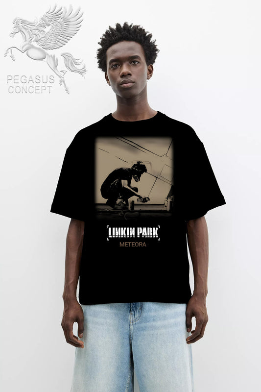 Μπλούζα μακό Premium ποιότητας σε χρώμα μαύρο με τύπωμα Linkin Park