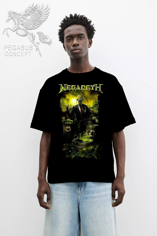 Μπλούζα μακό Premium ποιότητας σε χρώμα μαύρο με τύπωμα Megadeath