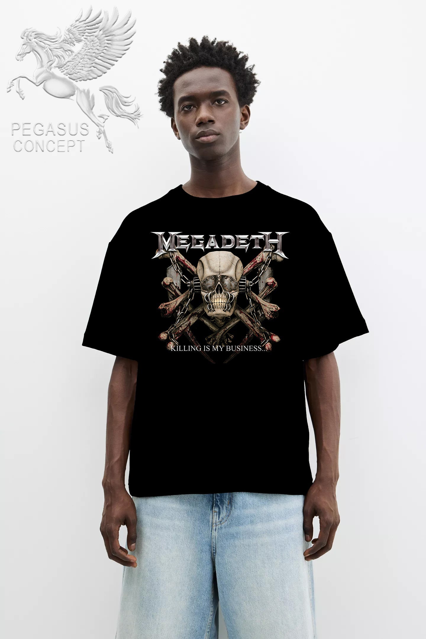 Μπλούζα μακό Premium ποιότητας σε χρώμα μαύρο με τύπωμα Megadeath