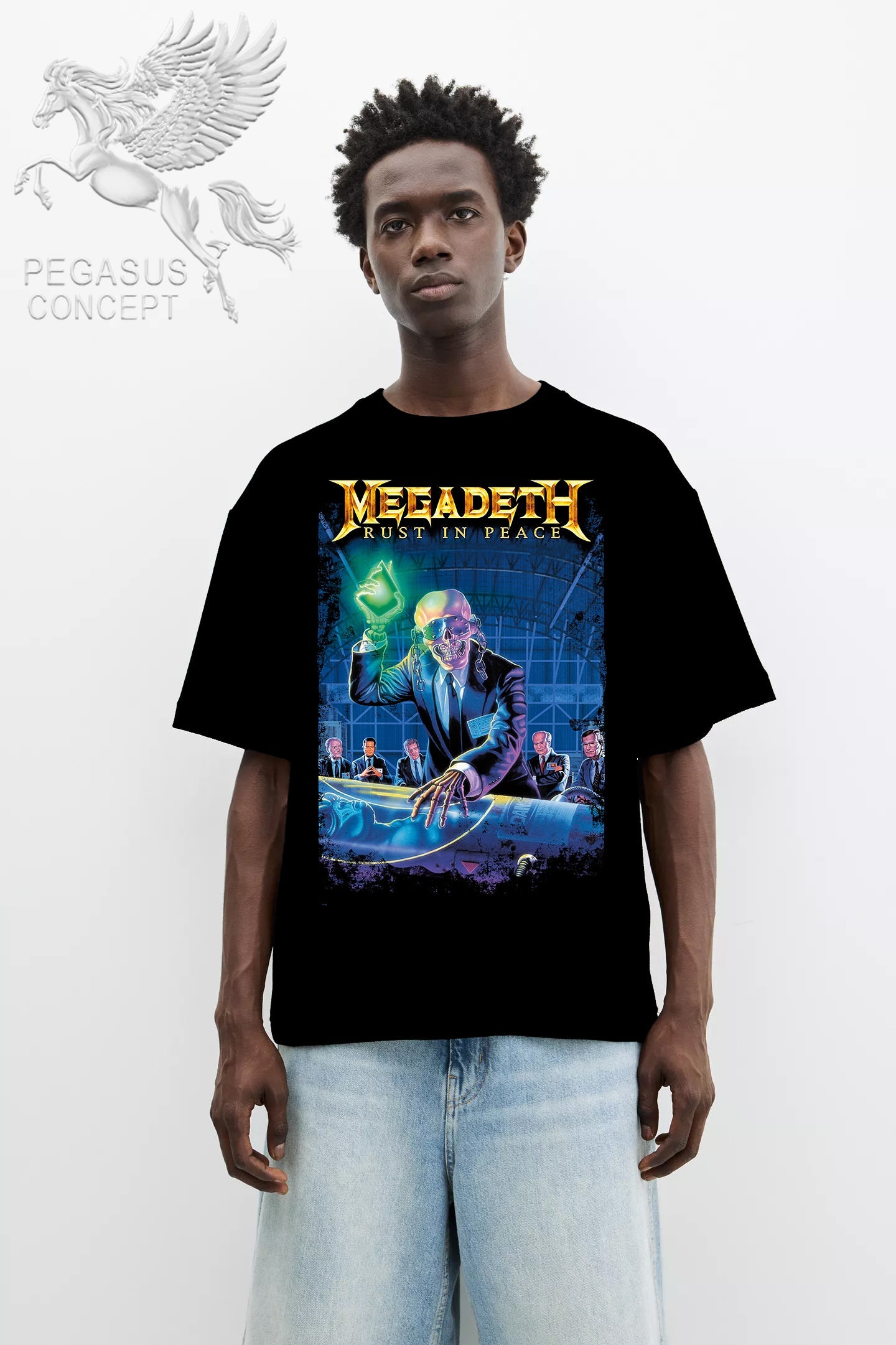 Μπλούζα μακό Premium ποιότητας σε χρώμα μαύρο με τύπωμα Megadeath