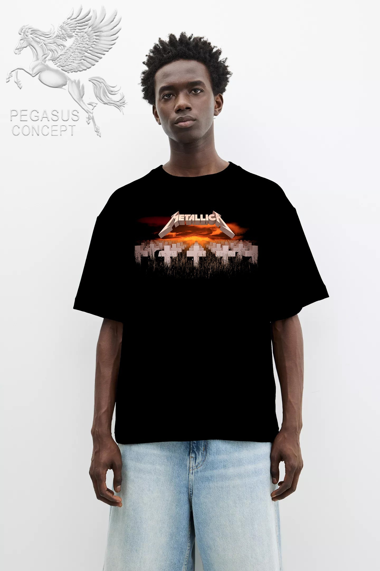 Μπλούζα μακό Premium ποιότητας σε χρώμα μαύρο με τύπωμα Metallica- Master of Puppets