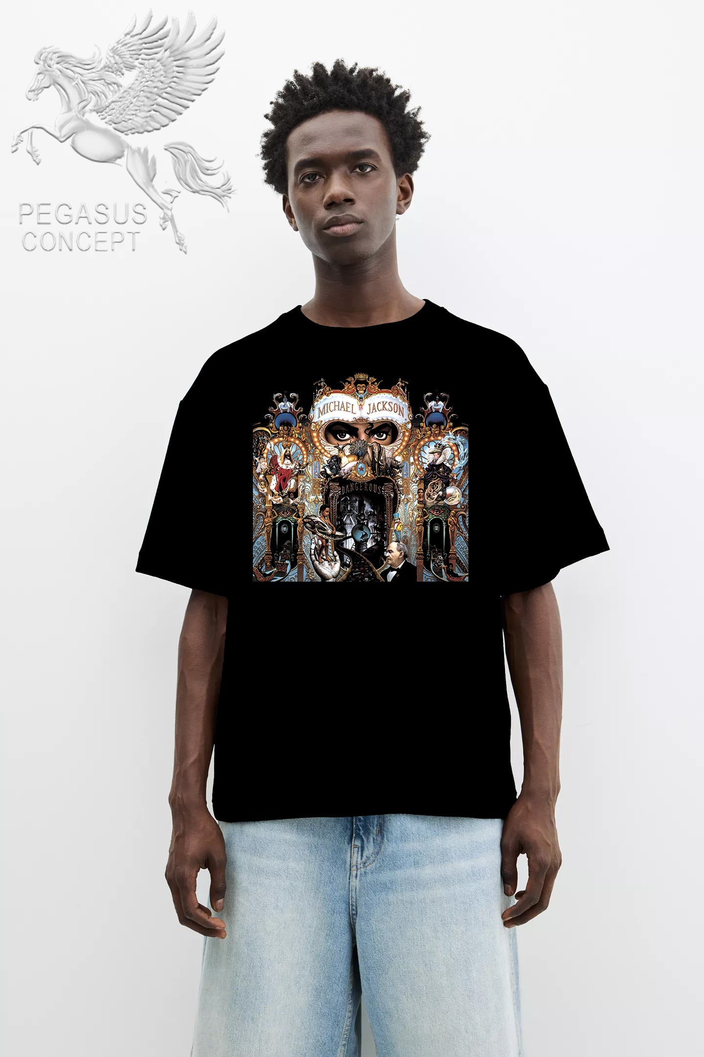 Μπλούζα μακό Premium ποιότητας σε χρώμα μαύρο με τύπωμα Michael Jackson