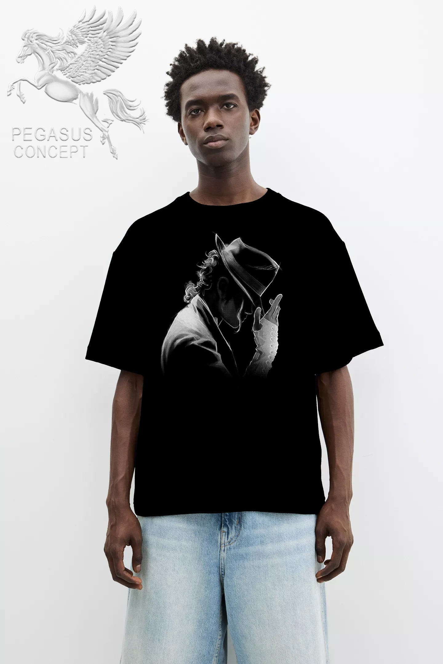 Μπλούζα μακό Premium ποιότητας σε χρώμα μαύρο με τύπωμα Michael Jackson