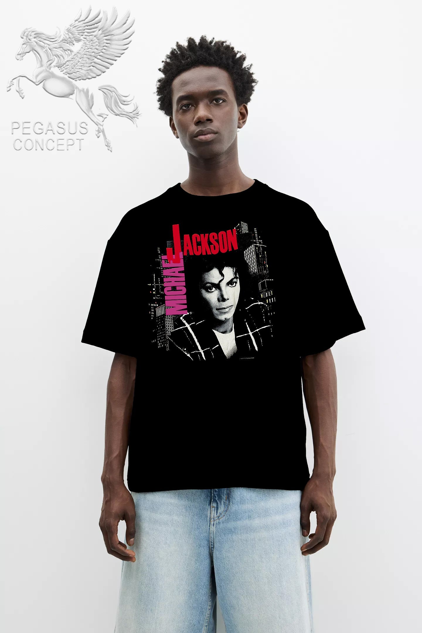 Μπλούζα μακό Premium ποιότητας σε χρώμα μαύρο με τύπωμα Michael Jackson