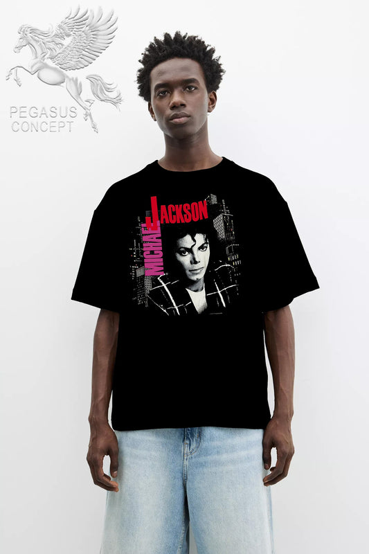 Μπλούζα μακό Premium ποιότητας σε χρώμα μαύρο με τύπωμα Michael Jackson