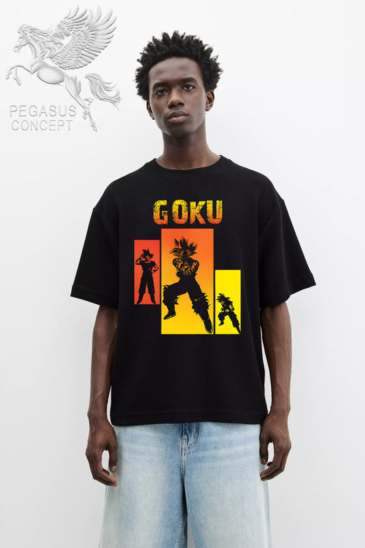 Μπλούζα μακό Premium ποιότητας σε χρώμα μαύρο με τύπωμα Dragon Ball Z- Goku