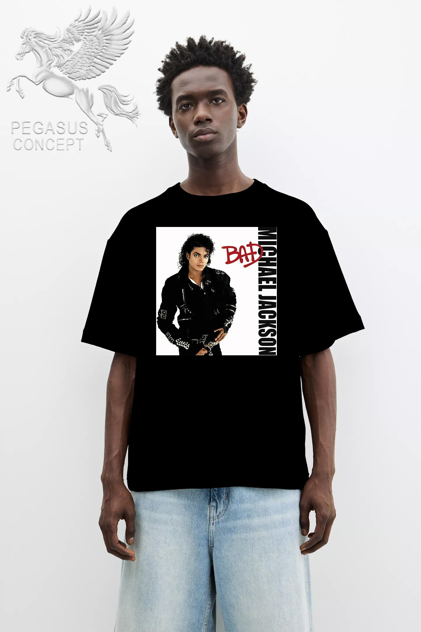 Μπλούζα μακό Premium ποιότητας σε χρώμα μαύρο με τύπωμα Michael Jackson Bad