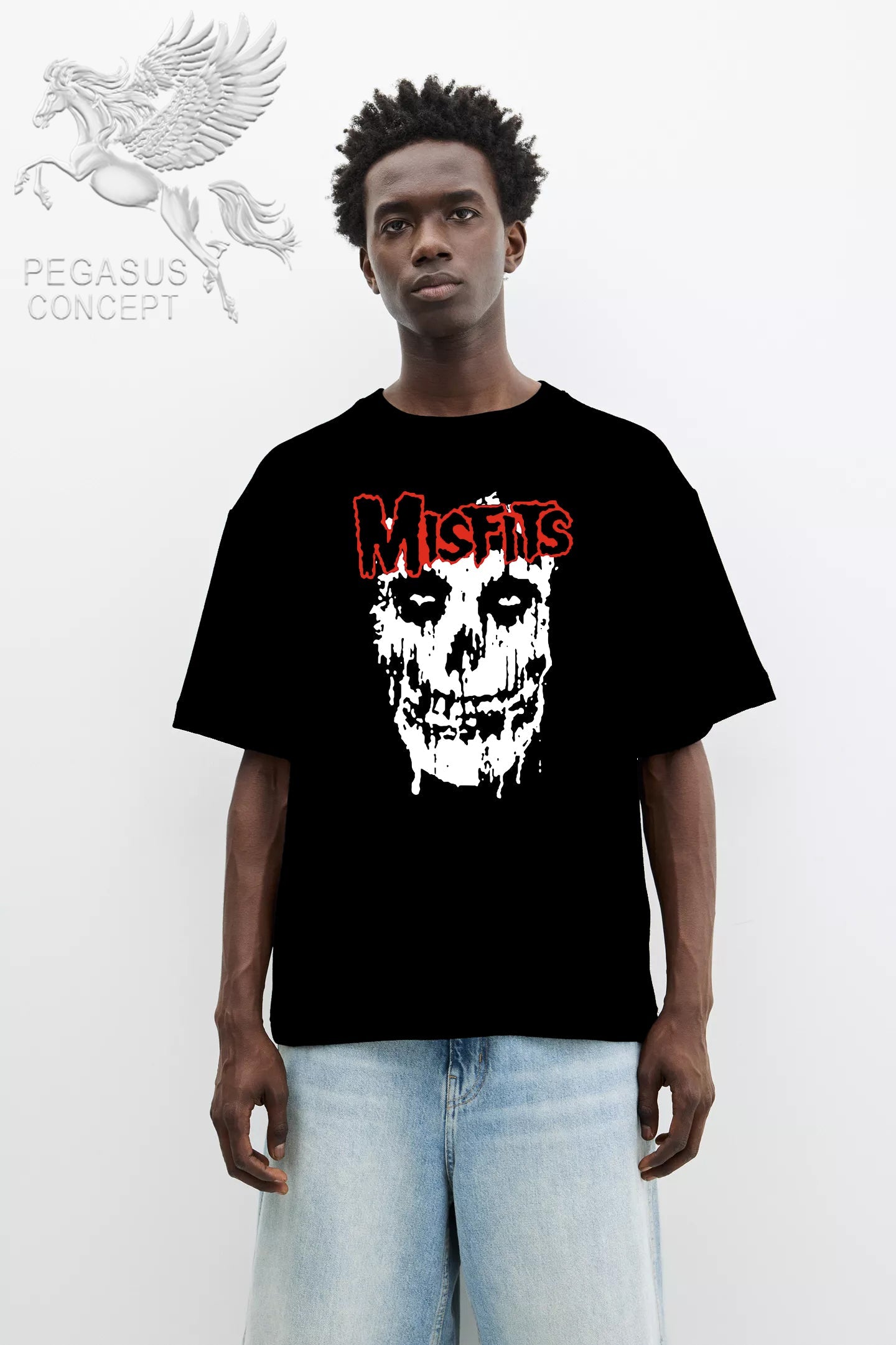 Μπλούζα μακό Premium ποιότητας σε χρώμα μαύρο με τύπωμα Misfits