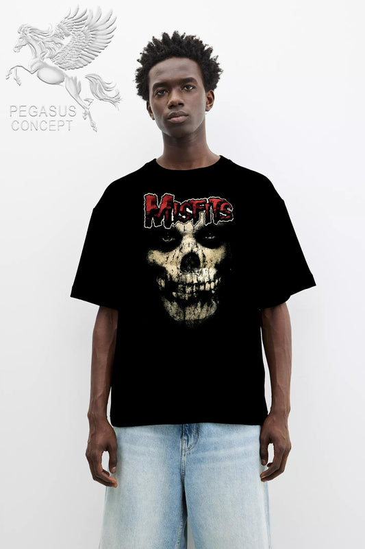 Μπλούζα μακό Premium ποιότητας σε χρώμα μαύρο με τύπωμα Misfits