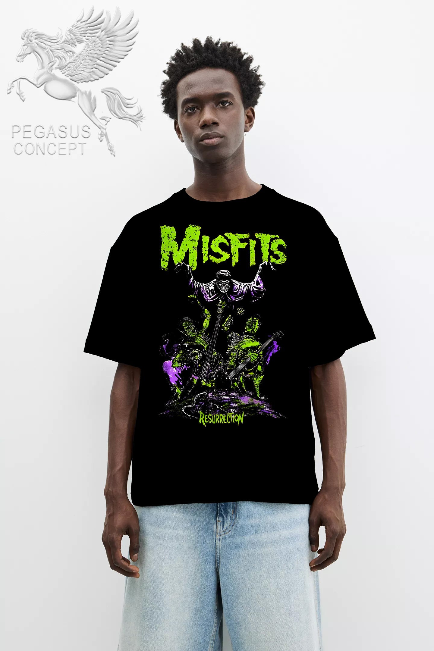 Μπλούζα μακό Premium ποιότητας σε χρώμα μαύρο με τύπωμα Misfits