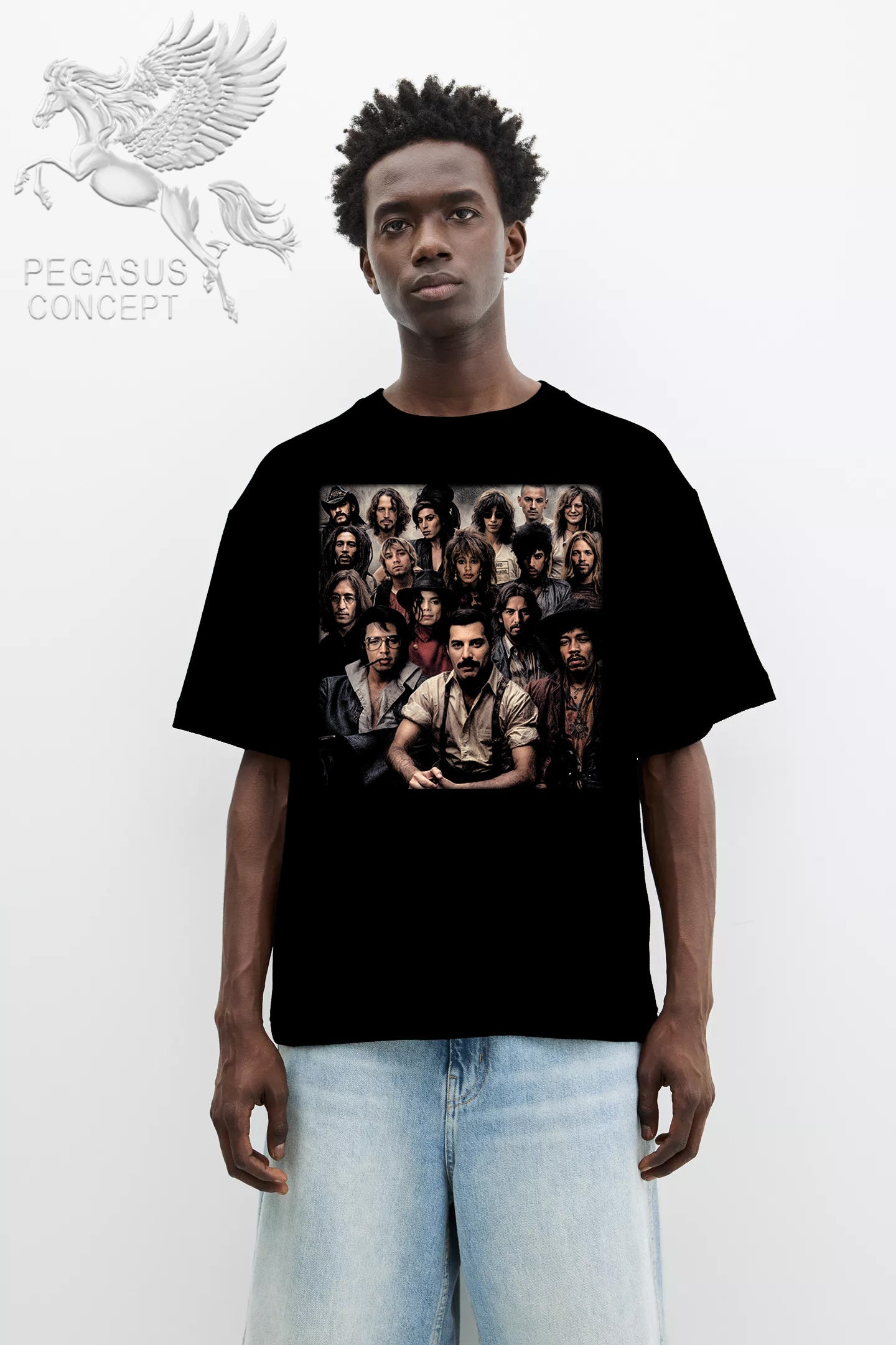 Μπλούζα μακό Premium ποιότητας σε χρώμα μαύρο με τύπωμα Rock Heaven