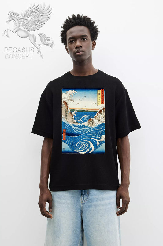 Μπλούζα μακό Premium ποιότητας σε χρώμα μαύρο με τύπωμα Japan