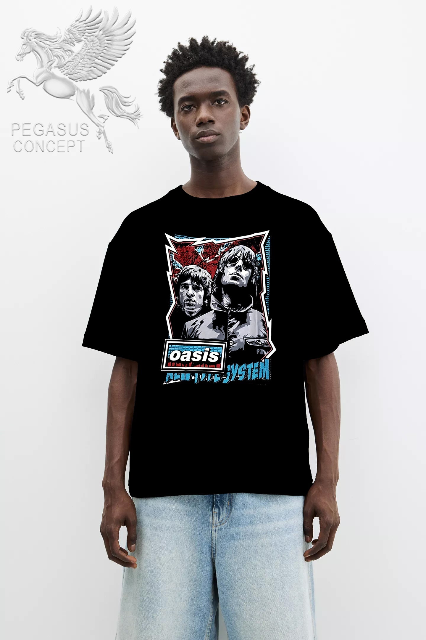 Μπλούζα μακό Premium ποιότητας σε χρώμα μαύρο με τύπωμα Oasis