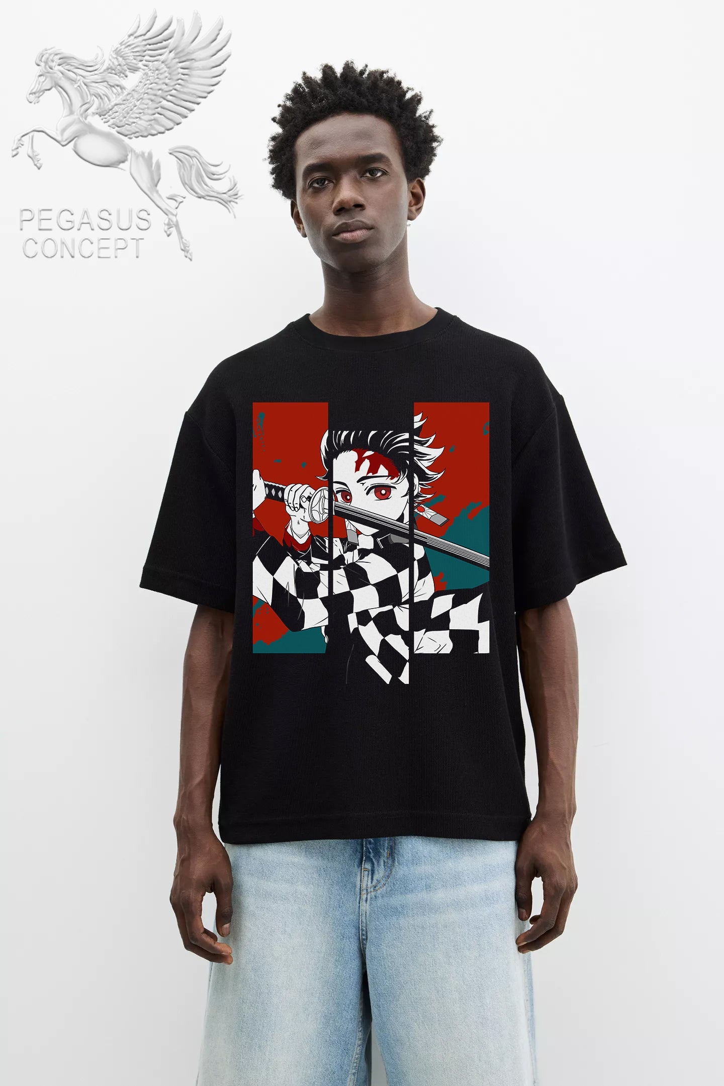 Μπλούζα μακό Premium ποιότητας σε χρώμα μαύρο με τύπωμα Άνιμε