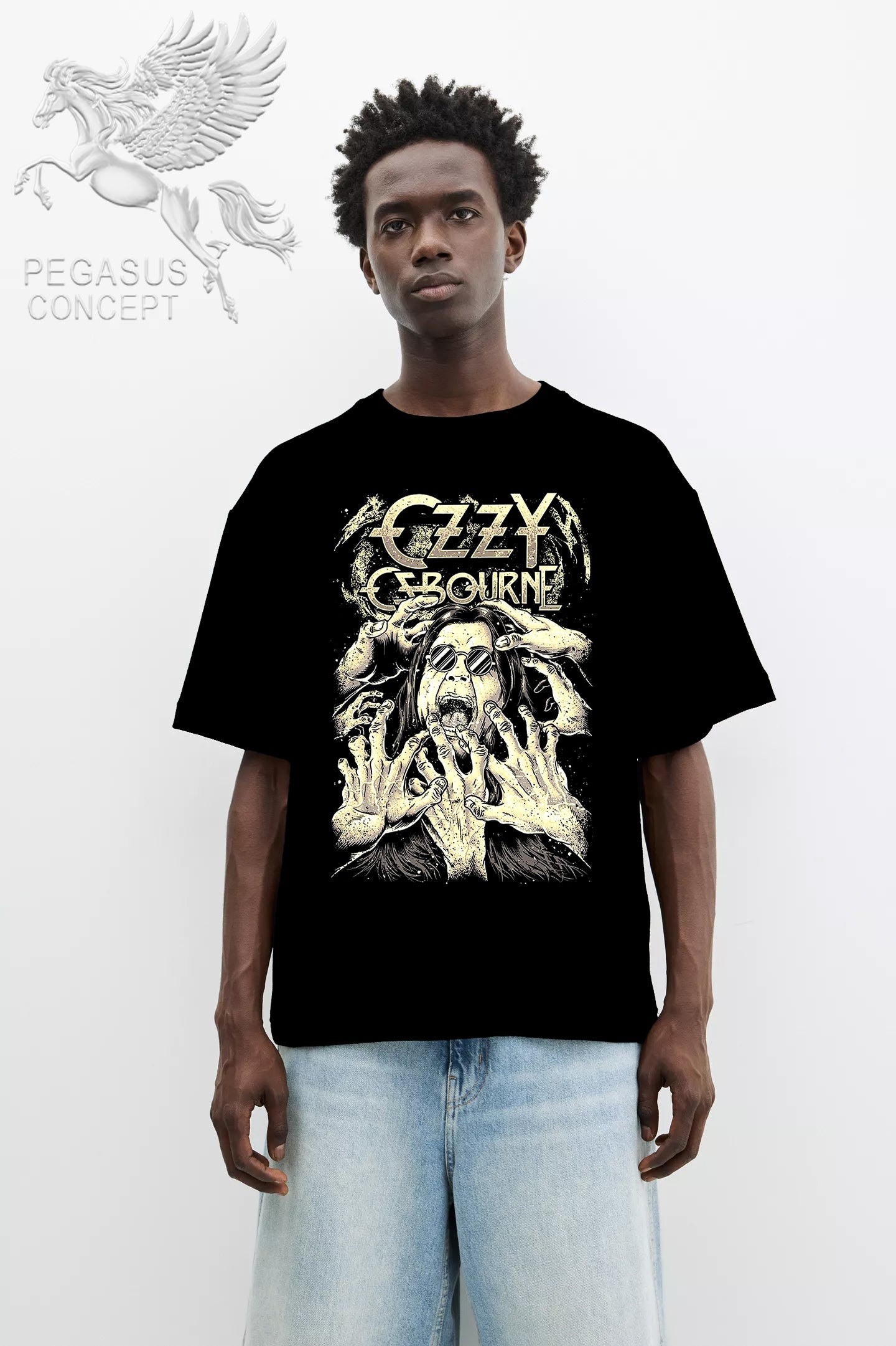 Μπλούζα μακό Premium ποιότητας σε χρώμα μαύρο με τύπωμα Ozzy Ozborne