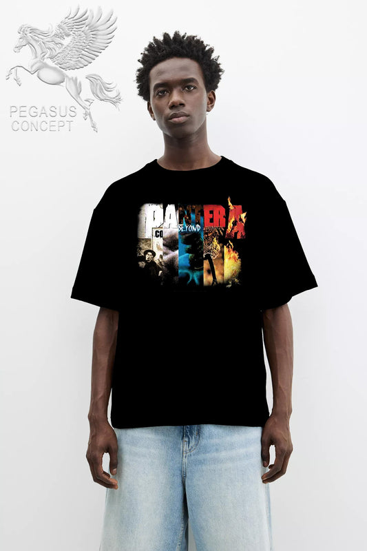 Μπλούζα μακό Premium ποιότητας σε χρώμα μαύρο με τύπωμα Παντελής Pantera