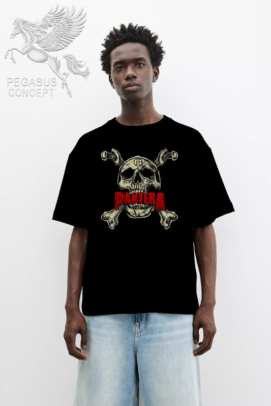 Μπλούζα μακό Premium ποιότητας σε χρώμα μαύρο με τύπωμα Παντελής Pantera