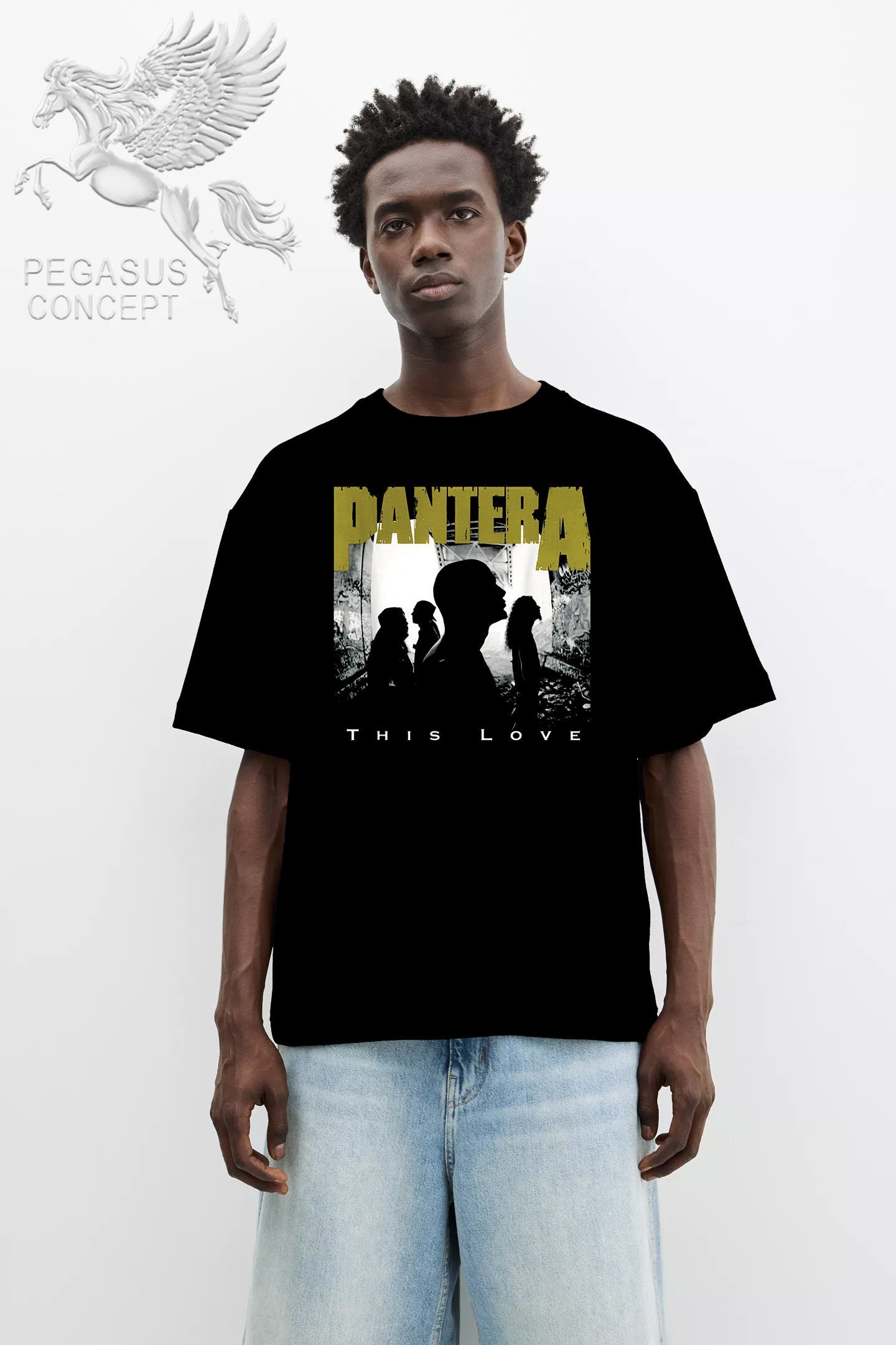 Μπλούζα μακό Premium ποιότητας σε χρώμα μαύρο με τύπωμα Παντελής Pantera