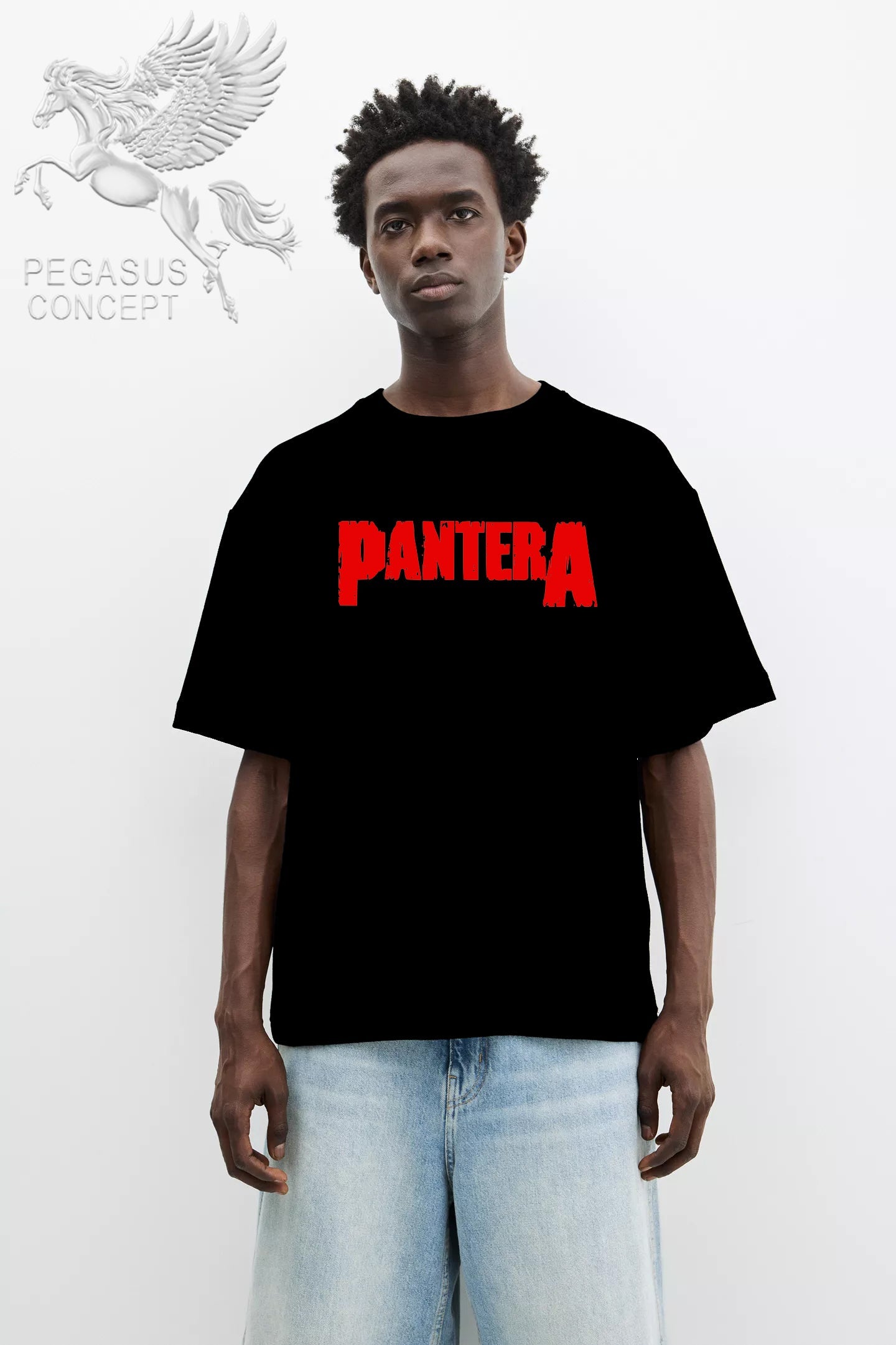 Μπλούζα μακό Premium ποιότητας σε χρώμα μαύρο με τύπωμα Παντελής Pantera