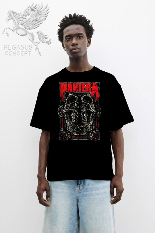 Μπλούζα μακό Premium ποιότητας σε χρώμα μαύρο με τύπωμα Παντελής Pantera