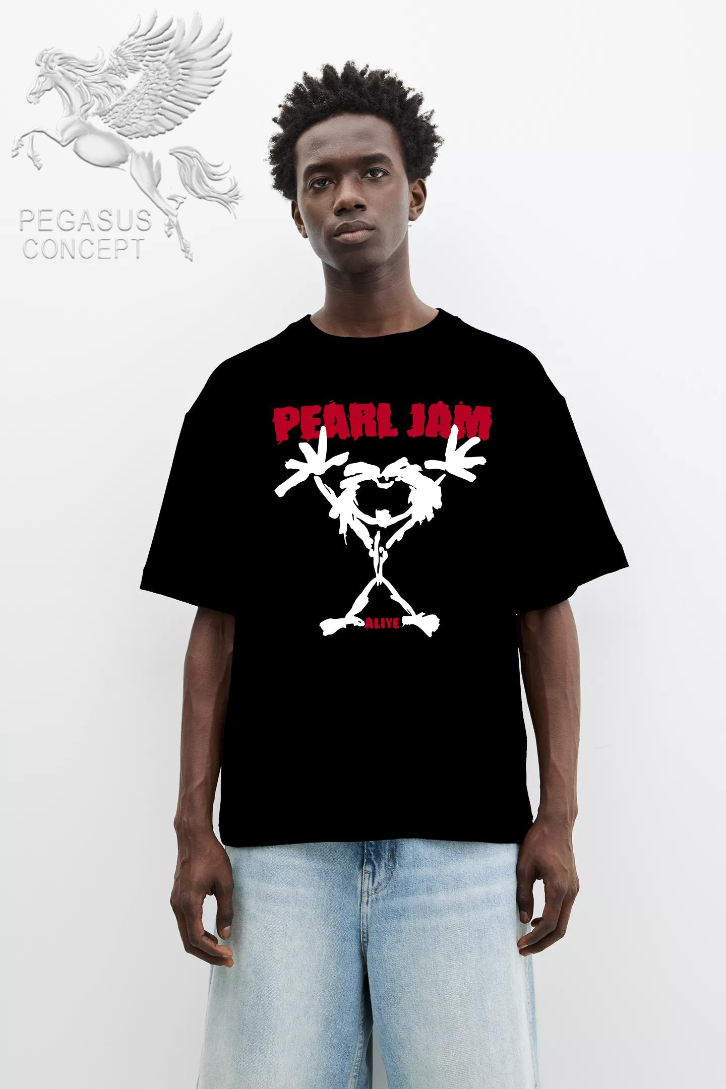 Μπλούζα μακό Premium ποιότητας σε χρώμα μαύρο με τύπωμα Pearl Jam