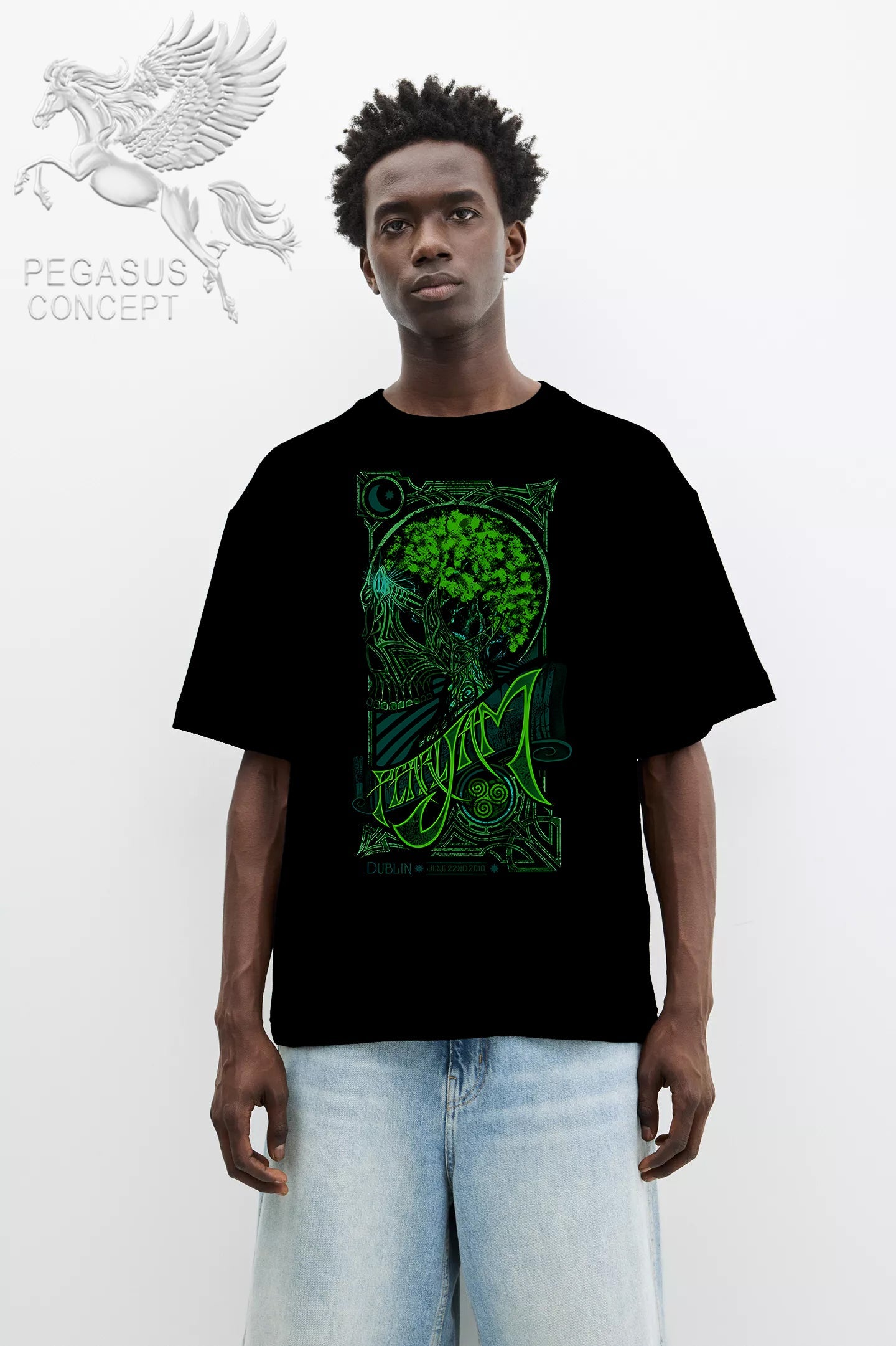 Μπλούζα μακό Premium ποιότητας σε χρώμα μαύρο με τύπωμα Pearl Jam