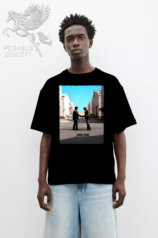 Μπλούζα μακό Premium ποιότητας σε χρώμα μαύρο με τύπωμα Pink Floyd