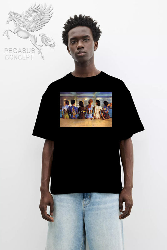 Μπλούζα μακό Premium ποιότητας σε χρώμα μαύρο με τύπωμα Pink Floyd