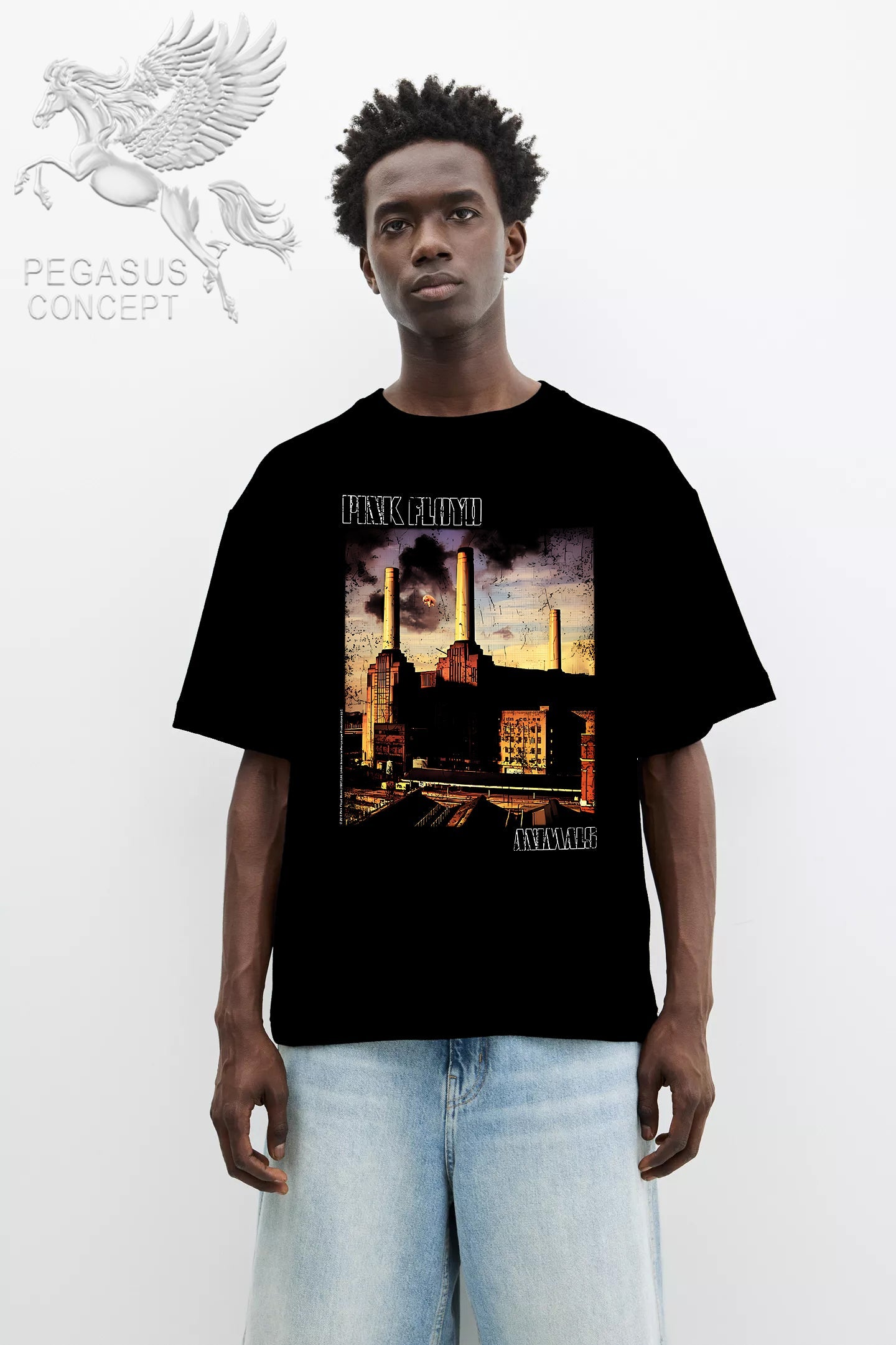 Μπλούζα μακό Premium ποιότητας σε χρώμα μαύρο με τύπωμα Pink Floyd