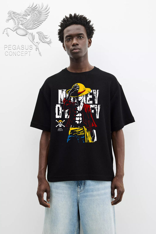 Μπλούζα μακό Premium ποιότητας σε χρώμα μαύρο με τύπωμα One Piece